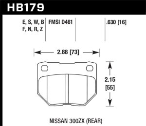 Subaru Impreza Brake Pads - Rear - Hawk Performance - HT-10 - `06-`07 Subaru Impreza Brake Pads - Rear - Hawk Performance - HT-10 - `06-`07